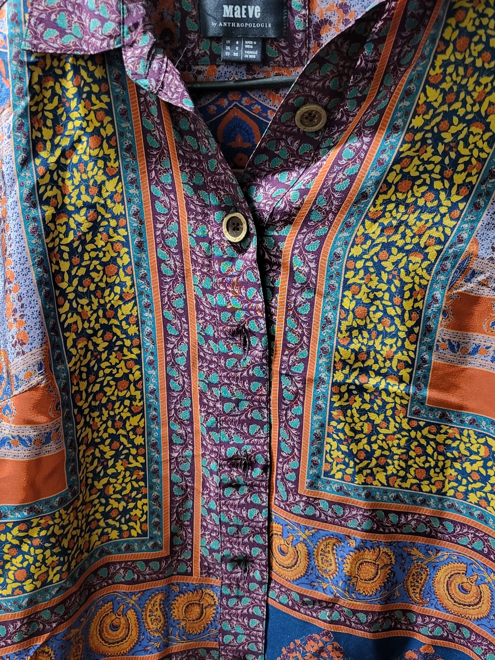 Anthropologie Maeve  Womens Shirt , Casablanca 100% Silk Size 0